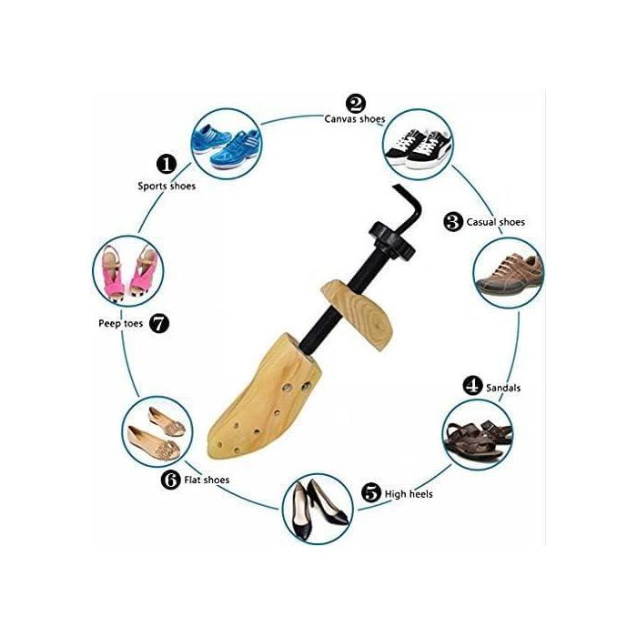 Embauchoirs En Bois Avec Ressort Spiralé - Pour Tailles 42 à 46, Maintient La Forme Des Chaussures, élimine Les Plis Et Les Odeurs - 4