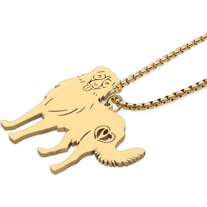 Collier écureuil Plaqué Or 18K - Pendentif Mignon Pour Femmes, Filles - Cadeau Noël, Saint-Valentin