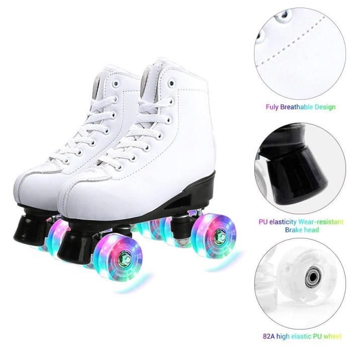 Lot De 4 Roues De Roller Lumineuses – LED Sans Pile, 76 Ou 80 Mm, Roulements 608ZZ ABEC-7, Polyuréthane Durable, Flash Multicolores