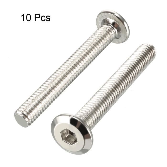SOURCING MAP M6x45mm vis tête Hex Vis acier au carbone fixation meuble