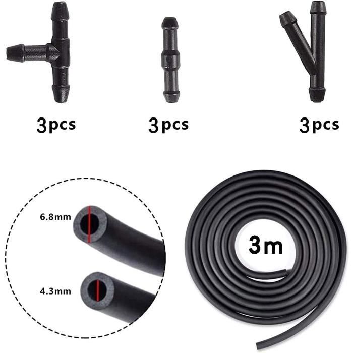 Kit Durite Lave-glace 1m + 4 Connecteurs Pour Citroën – Tuyau Et Buses Gicleur