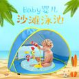 Rayures vertes - Tente de plage étanche pour bébé, Auvent de soleil Pop Up, Protection UV, Abri solaire avec-2