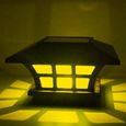YK05811-Lampe Borne LED solaire pour jardin Lampes de clôture carrées pour Garden Street -Blanc chaud-2