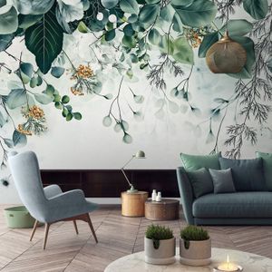 Papier Peint Mural 3D "Love Flower Story" - Autocollant Mural Impression Fleurie