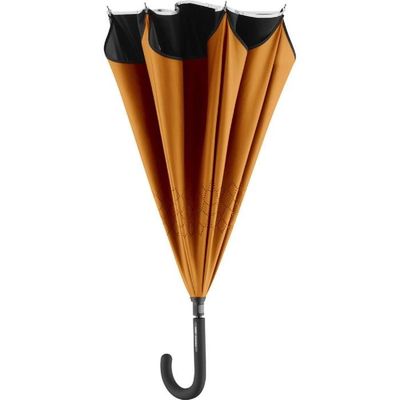 Parapluie Inversé Double Couche Orange - Parapluie Pliable Anti-Pluie Avec Poignée En C Pour Voiture Et Extérieur