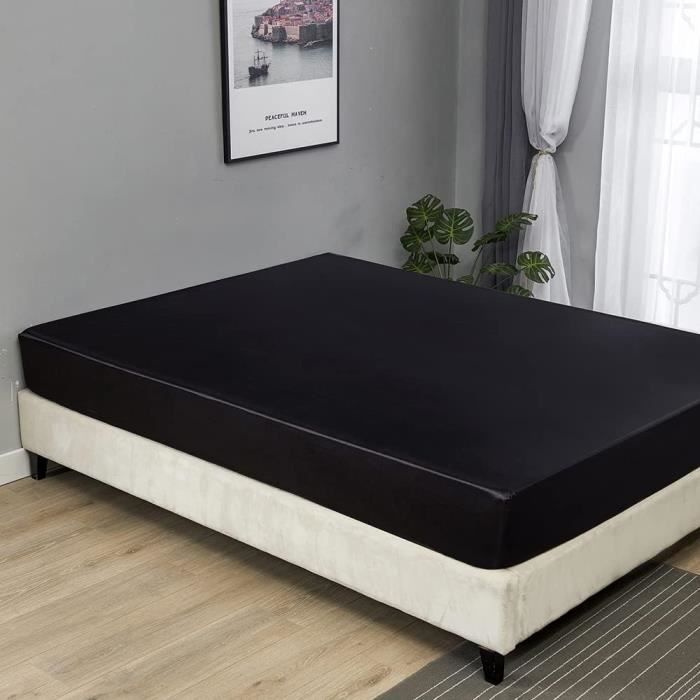 Michorinee Drap Housse En Microfibre 160x200 Terracotta - Bonnets 30 Cm