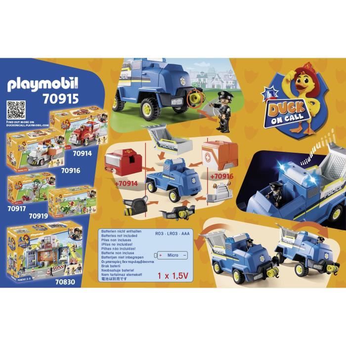 PLAYMOBIL® Figurine policière et animaux Duck on Call 70918