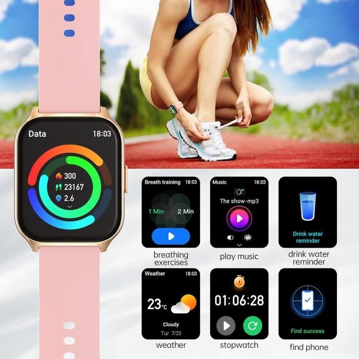 Montre Connectée Homme Femme SmartWatch Sport GPS Avec appel Bluetooth  Écran AMOLED 1.78 Etanche Tracker d'Activit pour Android iOS - Cdiscount  Téléphonie