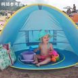 Rayures vertes - Tente de plage étanche pour bébé, Auvent de soleil Pop Up, Protection UV, Abri solaire avec-3
