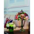 12 pouces vintage pastorale fleurs magnifiques vitrail style lampe de table lampe de chambre lampe de chevet[628]-3