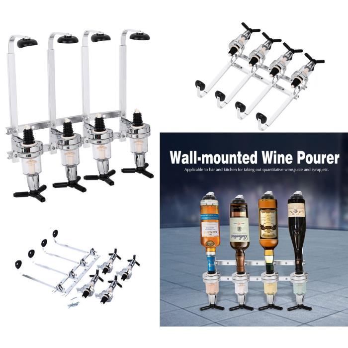 Distributeur De Boissons Mural 4 Bouteilles - Doseur Alcool 25-45ml Pour Bar, Cocktail, Maison