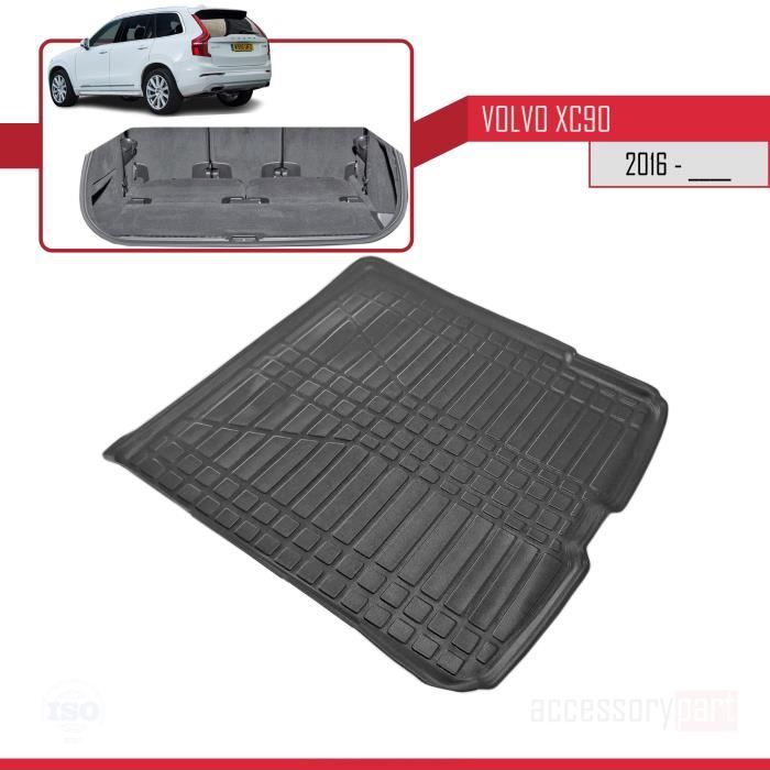 Tapis De Coffre Volvo XC90 2G 2015+ - Velours, 2 Pièces, Protection Pare-Chocs, Broderie Suède