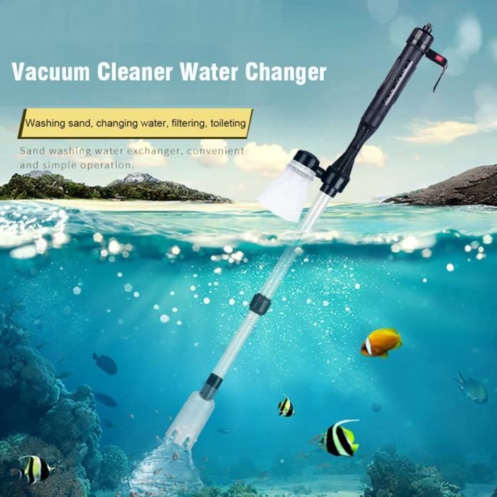 Outil de nettoyage et de changement d'eau d'aquarium pompe électrique  filtre à eau aspirateur