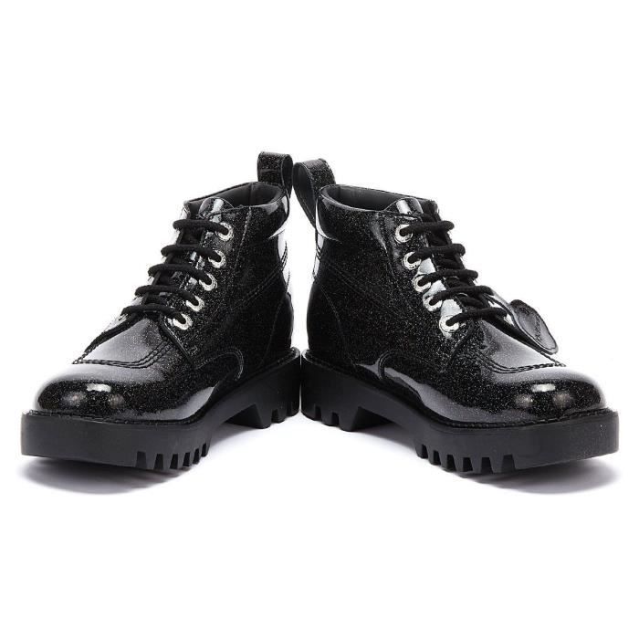 Bottes Kickers Kizziie Hi Cuir verni pailleté Semelle