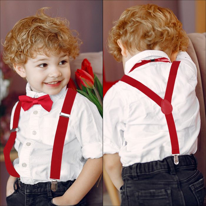 Set Bretelle Y E Papillon Ateid Per Bambini - Regolabili, Colore Blu Navy - Foto 5