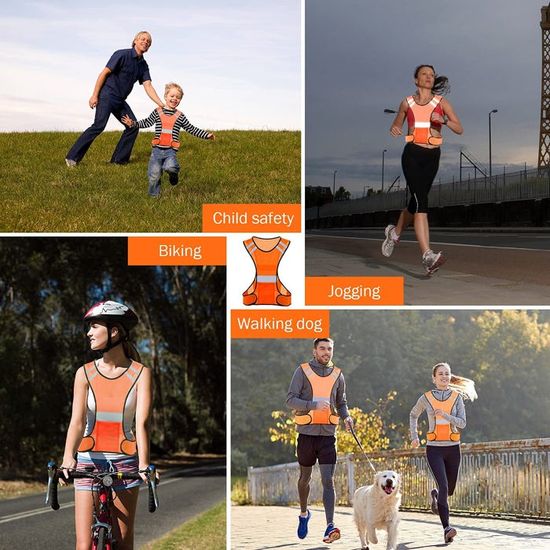 Gilet De Course Réfléchissant Haute Visibilité Avec Grande Poche, équipement De Sécurité Léger Pour Le Jogging, Le Cyclisme Et La,k - Sport