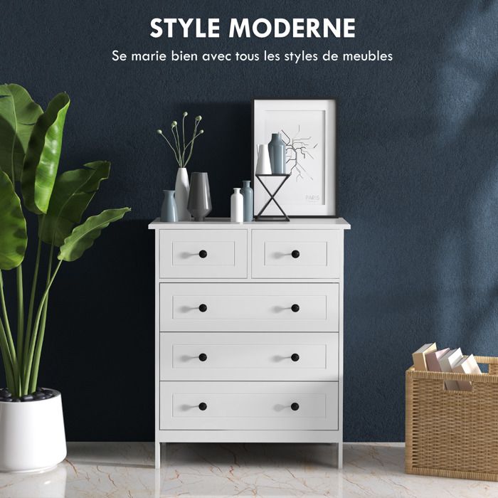 HOMCOM Commode à 8 Tiroirs En Tissu Non Tissé Meuble De Rangement Tiroir Pliant Structure Acier 80 X 30 X 81 5 Cm Noir~1ev8c99nbeo00