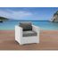 Fauteuil De Jardin En Rotin Blanc Coussin Gris Xxl