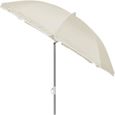 Parasol inclinable beige réglable et hydrofuge 200cm Parasol de plage pare-soleil pour jardin terrasse-0