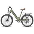 Vélo électrique de ville FAREES F26 Pro - Batterie amovible 36V 10Ah - Shimano 7 vitesses - Vert foncé-0
