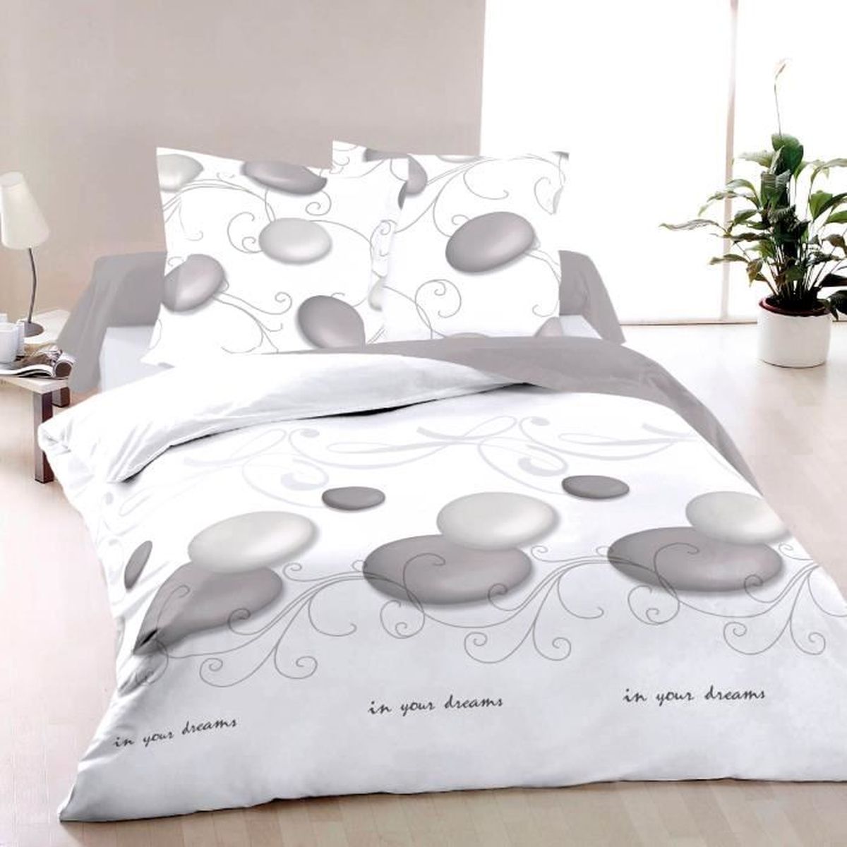 Zen Housse De Couette 140x200 Cm Et 1 Taie D Oreiller 65x65 Cm Soulbedroom 100 Coton Parure De Lit Achat Vente Housse De Couette Seule Cdiscount