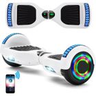 EROLLERRUN Hoverboard Blanc 6,5 Pouces Gyropode Bluetooth, Télécommande Convient aux enfants Scooter électrique Led Colorés 2 Lumières