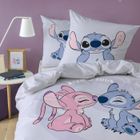 OMYDREAM Parure de lit imprimée 100% coton, DISNEY HOME STITCH HAPPY