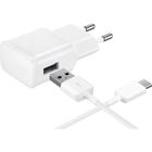 Câble et Chargeur - Phonillico® - Compatible Samsung Galaxy NOTE 8/9 - USB-C 1m - Chargeur 2A - Blanc