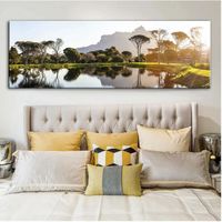 1 piece Peinture de toile de paysage de coucher de soleil, 150x50 cm affiches et imprimés, toile d'art murale, images sans cadre