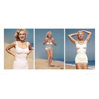 Marilyn Monroe - Beach - Triptych - Art Print - 50x100cm - - POSTER
