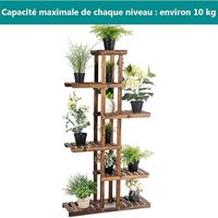 GOPLUS Étagère à Fleurs de Design Vertical en Bois avec 7Tablettes,Support de Plantes Rustique avec 6 Niveaux Intérieur et Extérieur