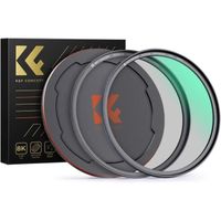 K&F Concept Filtre Polarisant 58mm CPL Magnétique Installer Rapide avec Bague Base et Bouchon Devant pour Objectif Appareil Photo
