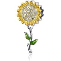 LaMenars Sunflower Charm en argent sterling 925 convient aux bracelets à breloques Pandora pour femme
