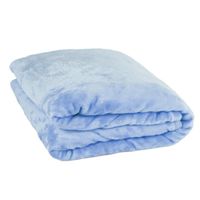 Mintra Plaid Polaire Couverture douce, chaude et légère 100% Polyester microfibre 180 x 220 cm couleur Bleu