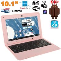 Mini PC Android ultra portable netbook 10 pouces WiFi 8 Go Rose
