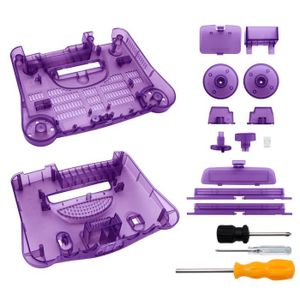 HOUSSE DE TRANSPORT violet translucide - Bitfunx-Coque de remplacement en plastique translucide pour Nintendo 64, boîtes transpar