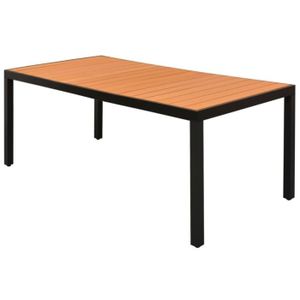 TABLE DE JARDIN  WON-Table de jardin Marron 185 x 90 x 74 cm Aluminium et WPC-7458883362952