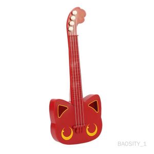 UKULÉLÉ Ukulélé jouet pour enfants, enfants Mini Instrument de musique amusant éducatif apprendre 4 cordes guitare ukulélé jouets rouge
