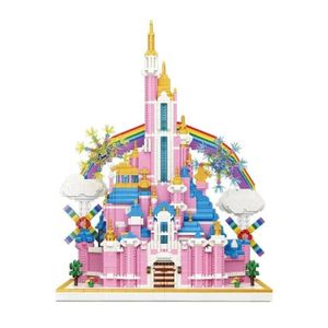 ASSEMBLAGE CONSTRUCTION AUCUNE BOÎTE - 6230pcs - Fantasyland-Briques de construction de château arc-en-ciel pour filles, jouet créati