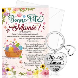 CARTE CORRESPONDANCE Mamie Porte-Clés Carte Avec Enveloppe, Cadeau Pour