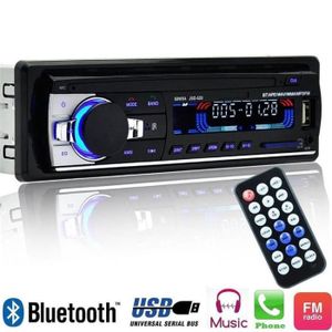 AUTORADIO Letouch Autoradio Bluetooth Poste Radio Voiture 12V 1Din MP3 Lecteur de Voiture Stéréo Soutient FM-USB-SD-AUX-Bluetooth  -HB065