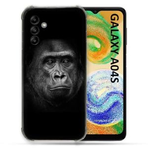 COQUE - BUMPER Coque Pour Samsung Galaxy A04S Animal Gorille Noir