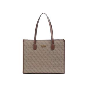 SAC À MAIN GUESS Silvana Tote Latte Logo / Brown [193862] -  