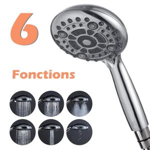 Douchette 5 Jets GRIFEMA PORTO-G12003 Mitigeur de Douche Mural//Robinet Monocommande de Douche avec Flexible Chrom/é Support