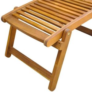 FAUTEUIL JARDIN  Chaise de terrasse pliante en bois d'acacia avec r