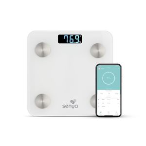 PÈSE-PERSONNE Pèse personne impédancemètre blanc - SENYA - Smart Body - Suivi quotidien - 13 indicateurs - Bluetooth