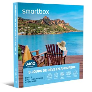 COFFRET SÉJOUR SMARTBOX - Coffret Cadeau - 3 JOURS DE RÊVE EN AMOUREUX - 3400 séjours : maisons d’hôtes, hôtels 3* et 4*, belles demeures et domain