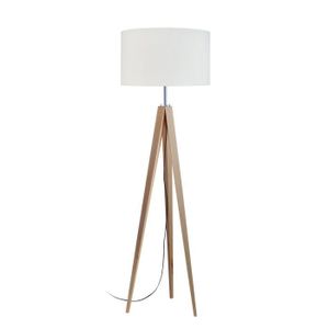 LAMPADAIRE IDUN Trépied de lampadaire en bois massif pour lampadaire 50x163 cm naturel