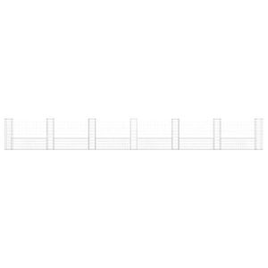 CLÔTURE - GRILLAGE Zerodis Panier de gabion en forme de U avec 7 poteaux Fer 740x20x100 cm HB042