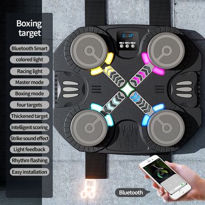 Music boxing machine enfant avec LED, Bluetooth, 5 niveaux, 2 modes, sons interactifs, avec gants et accessoires - Sport